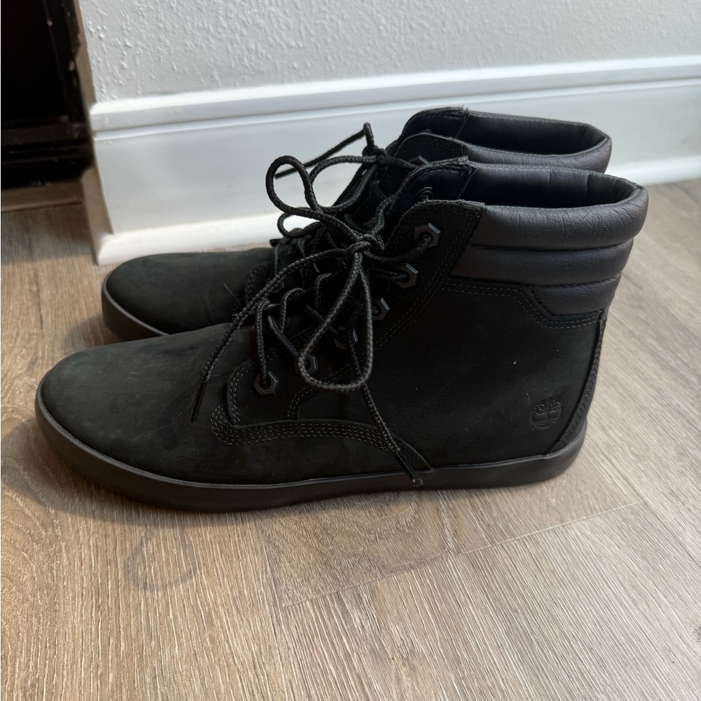 Timberland Black Boots with Lace-Up Design